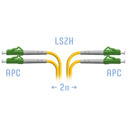 Патчкорд оптический LC/APC SM Duplex 2 метра