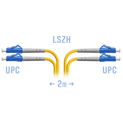 Патчкорд оптический LC/UPC SM Duplex 2 метра