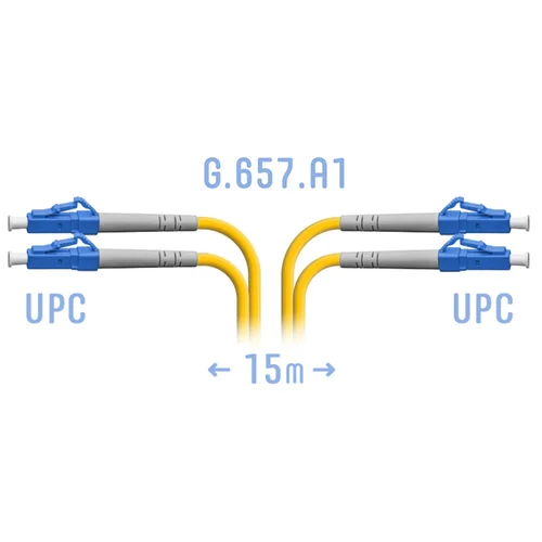 Патчкорд оптический LC/UPC SM G.657.A1 Duplex 15 метров Патчкорд оптический LC/UPC SM G.657.A1 Duplex 15 метров