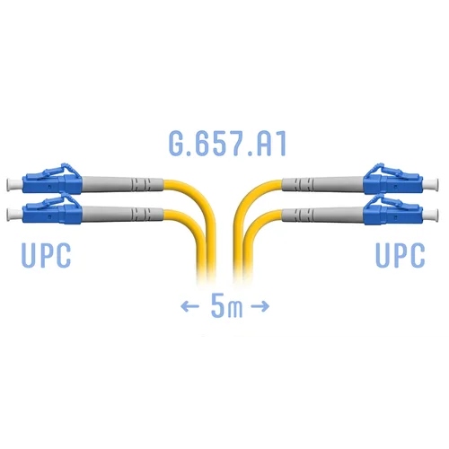 Патчкорд оптический LC/UPC SM G.657.A1 Duplex 5 метров Патчкорд оптический LC/UPC SM G.657.A1 Duplex 5 метров