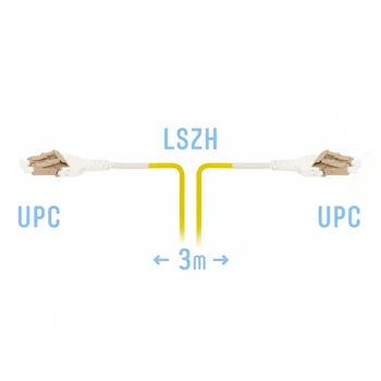 Патчкорд оптический LC/UPC-LC/UPC SM G.657.A1 Duplex Uniboot Flat Clip 3 метрa