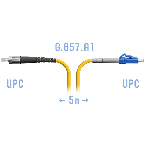 Патчкорд оптический LC/UPC-FC/UPC SM G.657.A1 5 метров Патчкорд оптический LC/UPC-FC/UPC SM G.657.A1 5 метров