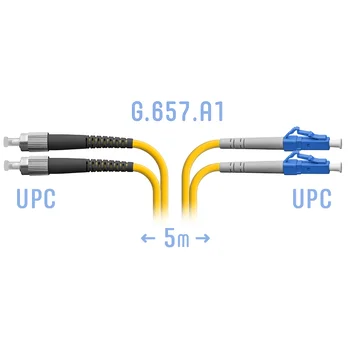 Патчкорд оптический LC/UPC-FC/UPC SM G.657.A1 Duplex 5 метров