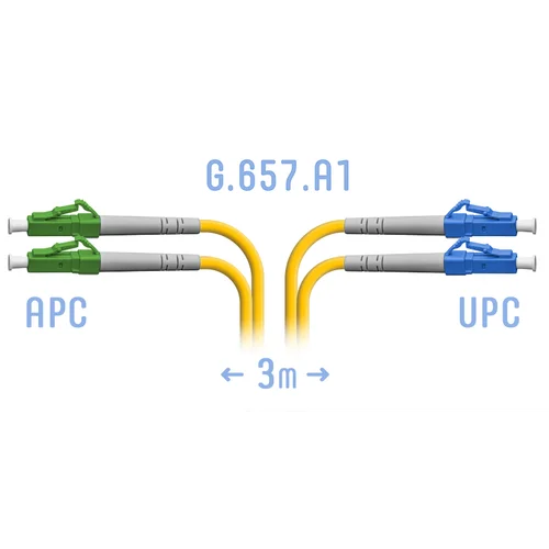 Патчкорд оптический LC/UPC-LC/APC SM G.657.A1 Duplex 3 метра