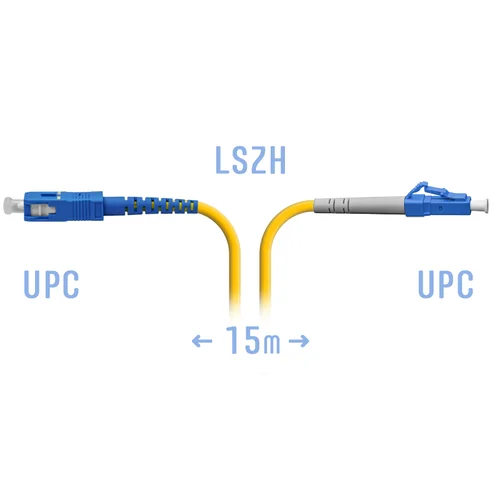 Патчкорд оптический LC/UPC-SC/UPC SM 15метров