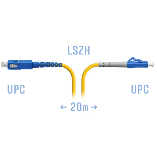 Патчкорд оптический LC/UPC-SC/UPC SM 20метров
