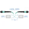 Патчкорд оптический MPO/UPC FF MM, 12 волокон, 1 метр (Cross) Патчкорд оптический MPO/UPC FF MM, 12 волокон, 1 метр (Cross)