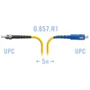 Патчкорд оптический ST/UPC-SC/UPC SM G.657.A1 5 метров Патчкорд оптический ST/UPC-SC/UPC SM G.657.A1 5 метров