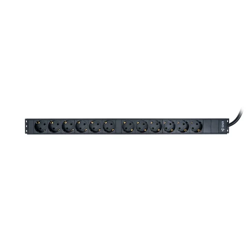 Блок электрических розеток на 12 гнезд Schuko, шнур питания 3 м 3x2.5мм2 с вилкой IEC 60309 16A 2P＋E (IP44) 680х50.0х44.4мм