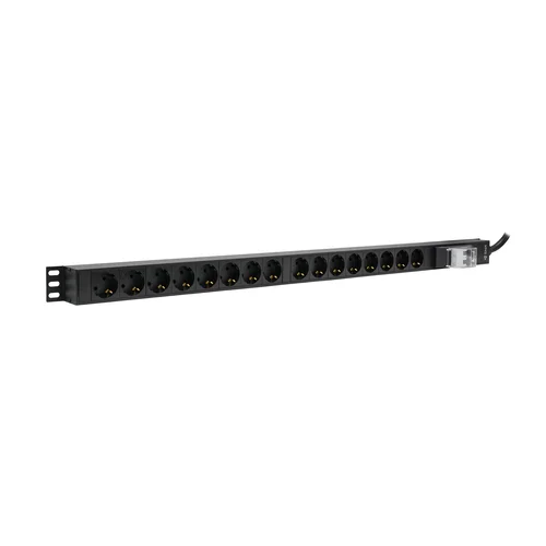 Блок электрических розеток на 16 гнезд Schuko, шнур питания 3 м 3x6мм2 с вилкой IEC 60309 32A 2P＋E (IP44) 987.0х50.0х44.4мм