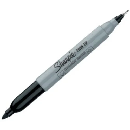 Перманентный маркер с двойным наконечником Sharpie черного цвета Перманентный маркер с двойным наконечником Sharpie черного цвета