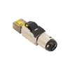 Коннектор SNR RJ45/8P8C под витую пару, Кат.8 (Класс I), 2000МГц, покрытие 50мкд, T568B, самозажимной, полный экран, металлик Коннектор SNR RJ45/8P8C под витую пару, Кат.8 (Класс I), 2000МГц, покрытие 50мкд, T568B, самозажимной, полный экран, металлик