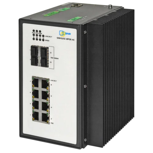 Управляемый промышленный POE коммутатор уровня 2 SNR-S212i-8POE-AC