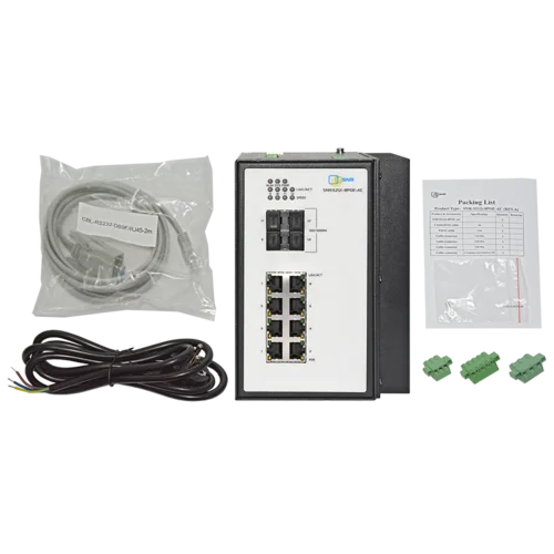 Управляемый промышленный POE коммутатор уровня 2 SNR-S212i-8POE-AC