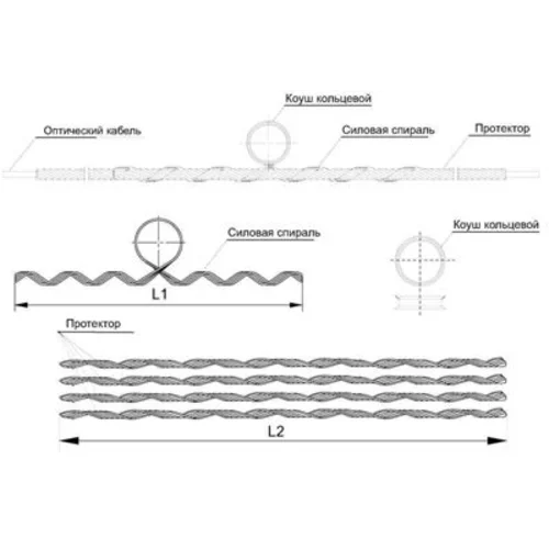 Зажим (подвес) поддерживающий промежуточный (диаметр 11,8-12,1мм; до 110м, с протектором) Зажим (подвес) поддерживающий промежуточный (диаметр 11,8-12,1мм; до 110м, с протектором)