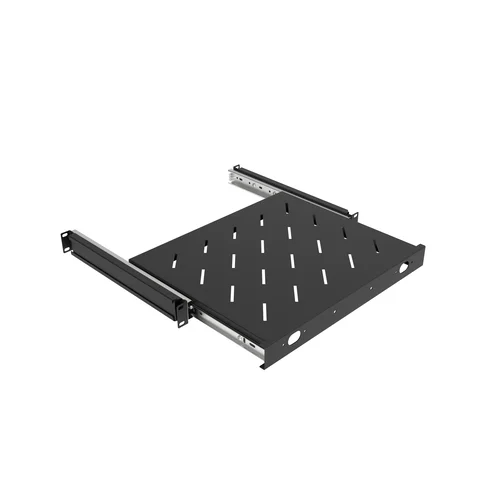 Полка выдвижная для шкафов глубиной 600мм, (глубина полки 350мм) распределенная нагрузка 20кг, цвет-черный (SNR-SHELF-06035-20BS)