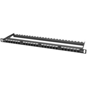 Коммутационная панель SNR, 19" неэкранированная, 0.5U, 24 порта, cat.5e, горизонтальная заделка