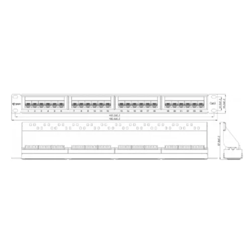 Коммутационная панель SNR, 19" неэкранированная, 1U, 24 порта, cat.6, горизонтальная заделка Коммутационная панель SNR, 19" неэкранированная, 1U, 24 порта, cat.6, горизонтальная заделка