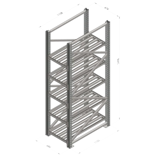 Аккумуляторный стеллаж 5 полок, 2498х686х1135мм (SNR-UPS-RACK-257012-5) Аккумуляторный стеллаж 5 полок, 2498х686х1135мм (SNR-UPS-RACK-257012-5)