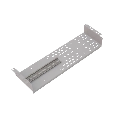 Вертикальная полка 19" с Din-рейкой, 3U, глубина 60 мм, без крышки, RAL7035