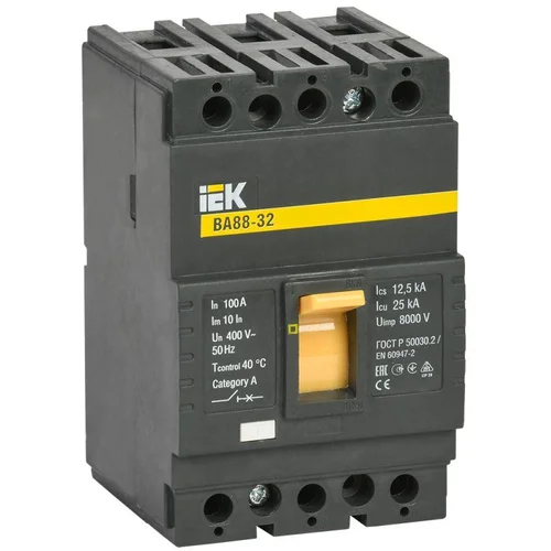 Выключатель автоматический 3п 100А 25кА ВА 88-32 IEK SVA10-3-0100
