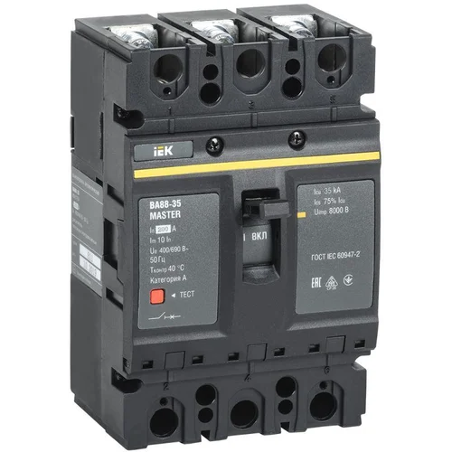 Выключатель автоматический 3п 200А 35кА ВА88-35 MASTER IEK SVA30-3-0200-02
