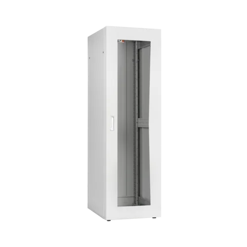 Напольный шкаф серии Lite 19", 42U, стеклянная дверь, Ш600хВ1967хГ800мм, в разобранном виде, серый