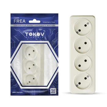 Розетка 4-м ОП Frea 16А IP20 250В без заземл. АБС-пластик беж. TOKOV ELECTRIC TKE-FR-R4-C02 Розетка 4-м ОП Frea 16А IP20 250В без заземл. АБС-пластик беж. TOKOV ELECTRIC TKE-FR-R4-C02