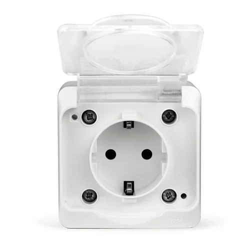Розетка 1-м ОП Nix 16А IP54 250В с заземл. с прозр. крышкой бел. TOKOV ELECTRIC TKE-NX-R1Z-C01T-IP54