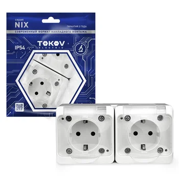 Розетка 2-м ОП Nix 16А IP54 250В с заземл. с прозр. крышкой бел. TOKOV ELECTRIC TKE-NX-R2Z-C01T-IP54 Розетка 2-м ОП Nix 16А IP54 250В с заземл. с прозр. крышкой бел. TOKOV ELECTRIC TKE-NX-R2Z-C01T-IP54