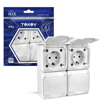 Розетка 4-м ОП Nix 16А IP54 250В с заземл. с крышкой бел. TOKOV ELECTRIC TKE-NX-R4Z-C01-IP54 Розетка 4-м ОП Nix 16А IP54 250В с заземл. с крышкой бел. TOKOV ELECTRIC TKE-NX-R4Z-C01-IP54