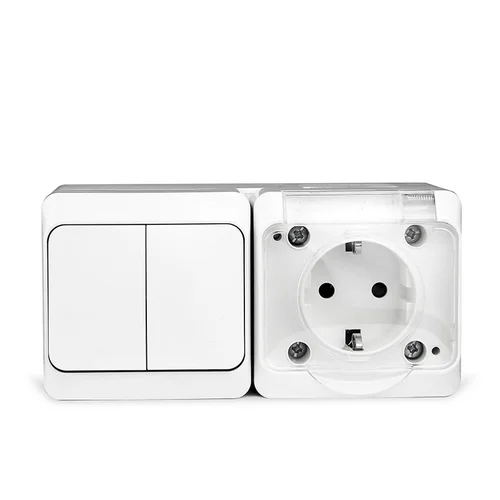 Блок ОП Nix (розетка 16А 250В с заземл. 2-кл. выкл. 10А) IP54 бел. TOKOV ELECTRIC TKE-NX-V2RZ-C01T-I Блок ОП Nix (розетка 16А 250В с заземл. 2-кл. выкл. 10А) IP54 бел. TOKOV ELECTRIC TKE-NX-V2RZ-C01T-I