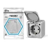 Розетка 1-м ОП Dita 16А IP54 250В с заземл. с крышкой сер. TOKOV ELECTRIC TKL-DT-R1Z-C06-IP54