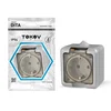 Розетка 1-м ОП Dita 16А IP54 250В с заземл. с прозр. крышкой сер. TOKOV ELECTRIC TKL-DT-R1Z-C06T-IP5