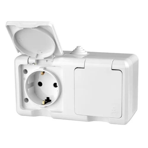 Розетка 2-м ОП Dita 16А IP54 250В с заземл. с крышкой бел. TOKOV ELECTRIC TKL-DT-R2Z-C01-IP54 Розетка 2-м ОП Dita 16А IP54 250В с заземл. с крышкой бел. TOKOV ELECTRIC TKL-DT-R2Z-C01-IP54