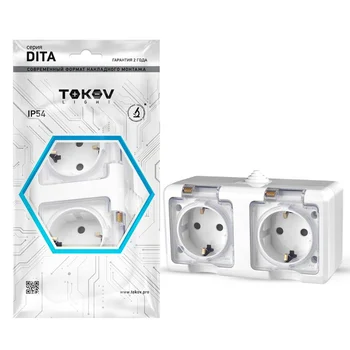 Розетка 2-м ОП Dita 16А IP54 250В с заземл. с прозр. крышкой бел.TOKOV ELECTRIC TKL-DT-R2Z-C01T-IP54 Розетка 2-м ОП Dita 16А IP54 250В с заземл. с прозр. крышкой бел.TOKOV ELECTRIC TKL-DT-R2Z-C01T-IP54