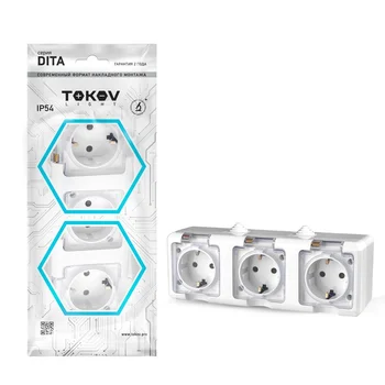 Розетка 3-м ОП Dita 16А IP54 250В с заземл. с прозр. крышкой бел.TOKOV ELECTRIC TKL-DT-R3Z-C01T-IP54 Розетка 3-м ОП Dita 16А IP54 250В с заземл. с прозр. крышкой бел.TOKOV ELECTRIC TKL-DT-R3Z-C01T-IP54