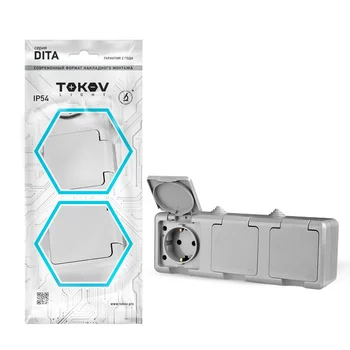 Розетка 3-м ОП Dita 16А IP54 250В с заземл. с сер. крышкой сер. TOKOV ELECTRIC TKL-DT-R3Z-C06-IP54 Розетка 3-м ОП Dita 16А IP54 250В с заземл. с сер. крышкой сер. TOKOV ELECTRIC TKL-DT-R3Z-C06-IP54