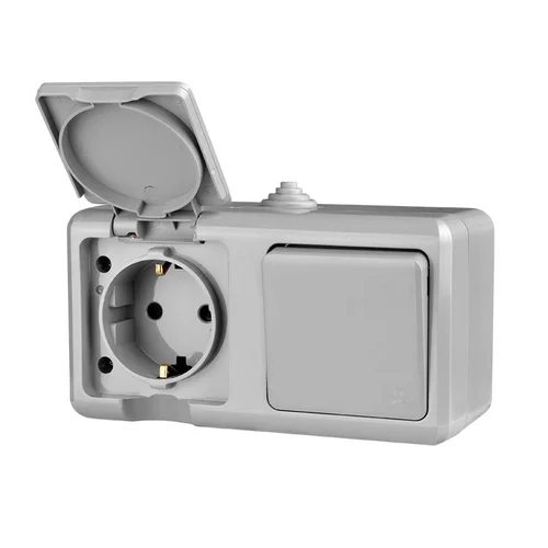 Блок ОП Dita (розетка 16А 250В с заземл. + 1-кл. выкл. 10А) IP54 сер. TOKOV ELECTRIC TKL-DT-V1RZ-C06 Блок ОП Dita (розетка 16А 250В с заземл. + 1-кл. выкл. 10А) IP54 сер. TOKOV ELECTRIC TKL-DT-V1RZ-C06