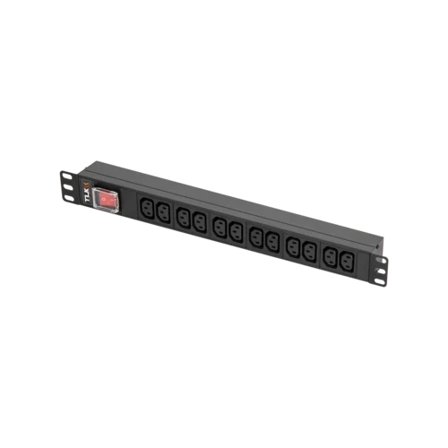 Блок электрических розеток TLK, 19", 12 гнезд C13, макс. нагрузка 10 А, без шнура питания, вход С14 + предохранитель 10 А, метал. корпус Блок электрических розеток TLK, 19", 12 гнезд C13, макс. нагрузка 10 А, без шнура питания, вход С14 + предохранитель 10 А, метал. корпус