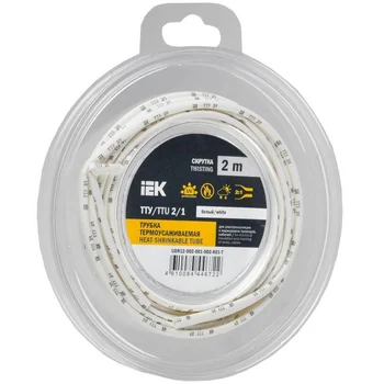 Трубка термоусадочная ТТУ нг-LS 2/1 бел. (уп.2м) IEK UDR12-002-001-002-K01-T Трубка термоусадочная ТТУ нг-LS 2/1 бел. (уп.2м) IEK UDR12-002-001-002-K01-T