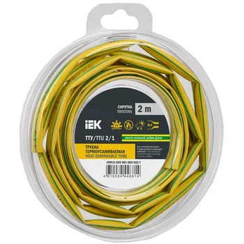 Трубка термоусадочная ТТУ нг-LS 2/1 желт./зел. (уп.2м) IEK UDR12-002-001-002-K52-T Трубка термоусадочная ТТУ нг-LS 2/1 желт./зел. (уп.2м) IEK UDR12-002-001-002-K52-T