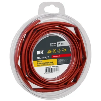 Трубка термоусадочная ТТУ нг-LS 4/2 красн. (уп.2м) IEK UDR12-004-002-002-K04-T Трубка термоусадочная ТТУ нг-LS 4/2 красн. (уп.2м) IEK UDR12-004-002-002-K04-T
