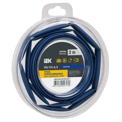 Трубка термоусадочная ТТУ нг-LS 4/2 син. (уп.2м) IEK UDR12-004-002-002-K07-T Трубка термоусадочная ТТУ нг-LS 4/2 син. (уп.2м) IEK UDR12-004-002-002-K07-T