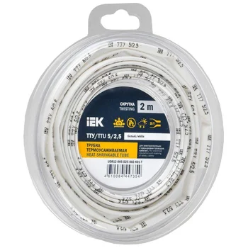 Трубка термоусадочная ТТУ нг-LS 5/2.5 бел. (уп.2м) IEK UDR12-005-D25-002-K01-T Трубка термоусадочная ТТУ нг-LS 5/2.5 бел. (уп.2м) IEK UDR12-005-D25-002-K01-T