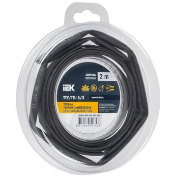 Трубка термоусадочная ТТУ нг-LS 6/3 черн. (уп.2м) IEK UDR12-006-003-002-K02-T Трубка термоусадочная ТТУ нг-LS 6/3 черн. (уп.2м) IEK UDR12-006-003-002-K02-T
