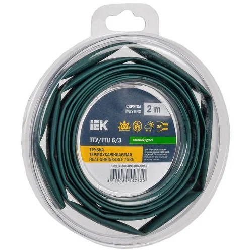 Трубка термоусадочная ТТУ нг-LS 6/3 зел. (уп.2м) IEK UDR12-006-003-002-K06-T Трубка термоусадочная ТТУ нг-LS 6/3 зел. (уп.2м) IEK UDR12-006-003-002-K06-T