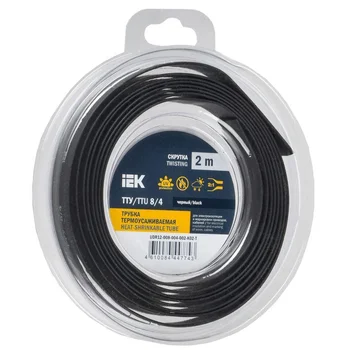 Трубка термоусадочная ТТУ нг-LS 8/4 черн. (уп.2м) IEK UDR12-008-004-002-K02-T Трубка термоусадочная ТТУ нг-LS 8/4 черн. (уп.2м) IEK UDR12-008-004-002-K02-T