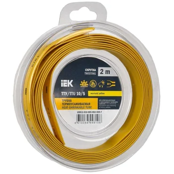 Трубка термоусадочная ТТУ нг-LS 10/5 желт. (уп.2м) IEK UDR12-010-005-002-K05-T Трубка термоусадочная ТТУ нг-LS 10/5 желт. (уп.2м) IEK UDR12-010-005-002-K05-T