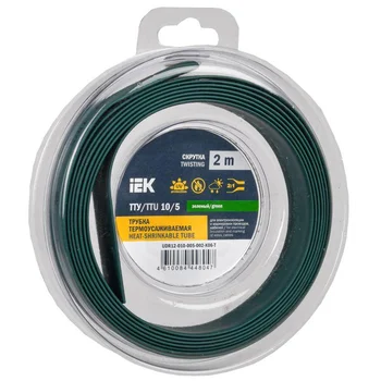 Трубка термоусадочная ТТУ нг-LS 10/5 зел. (уп.2м) IEK UDR12-010-005-002-K06-T